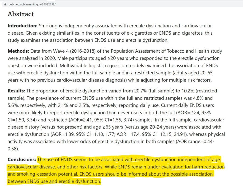 vaping erectile dysfuntion