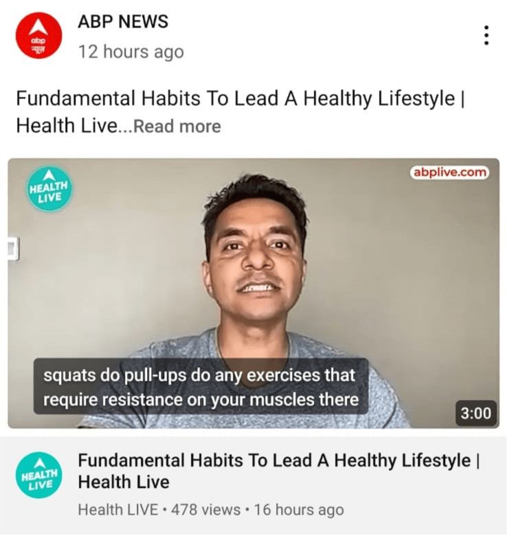 Fundamental Habits To Lead A Healthy Lifestyle | Health Live