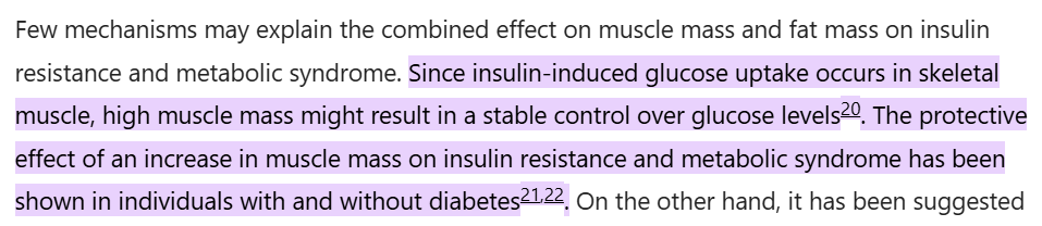low muscle mass causes insulin resistance