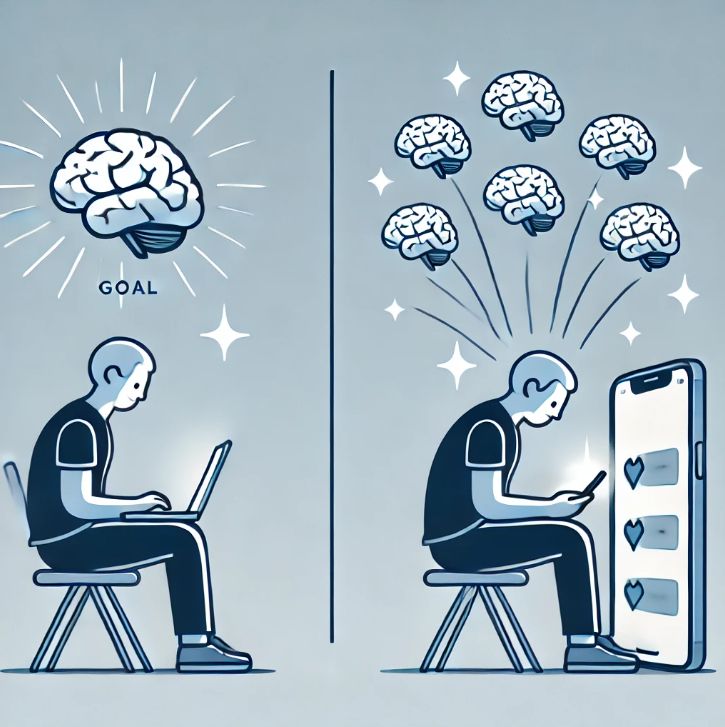 Dopamine rewards during instant gratification