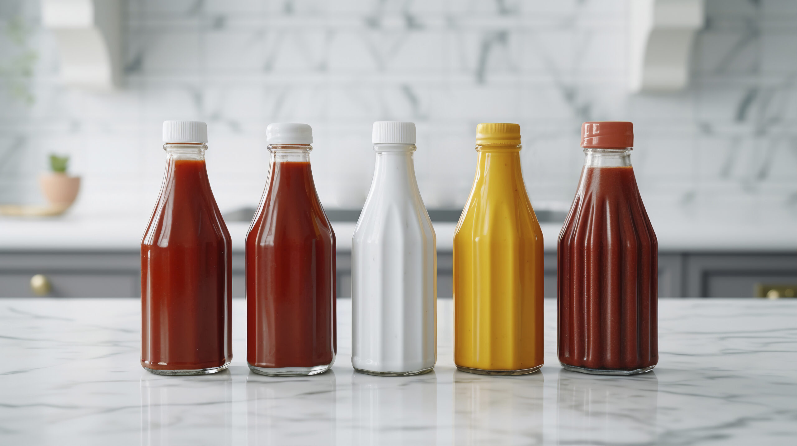 Processed sauces and condiments with preservatives