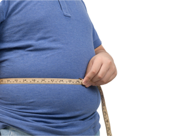 Excess fat around the abdomen